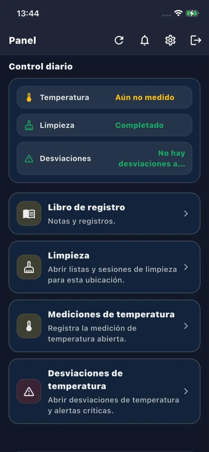 Temperatuurmeting van koeling en vriezer vastgelegd in MyChef FoodSafety app